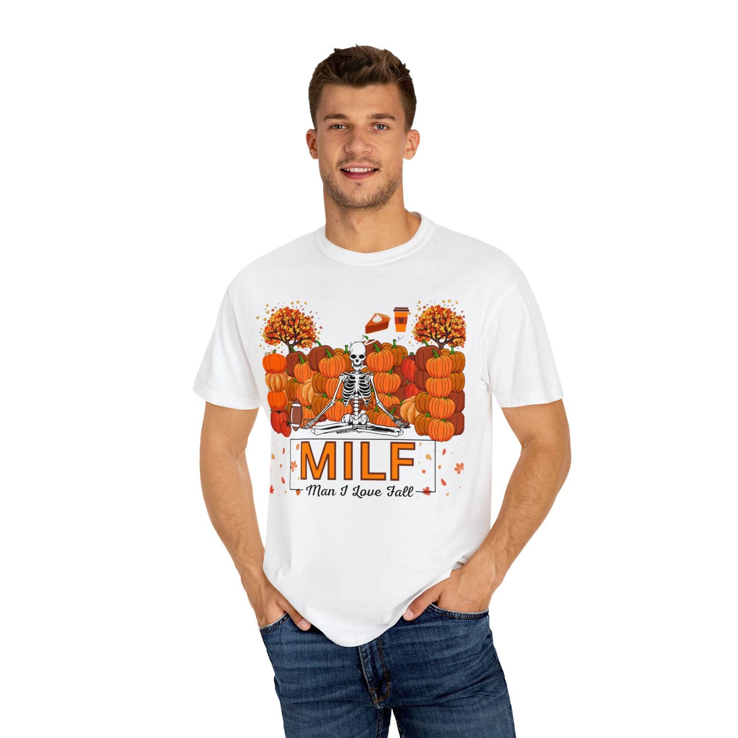 MILF Man I love Fall Gift for Fall Funny Fall Shirts Gift Pumpkin Comfort Colors Shirt - Giftsmojo