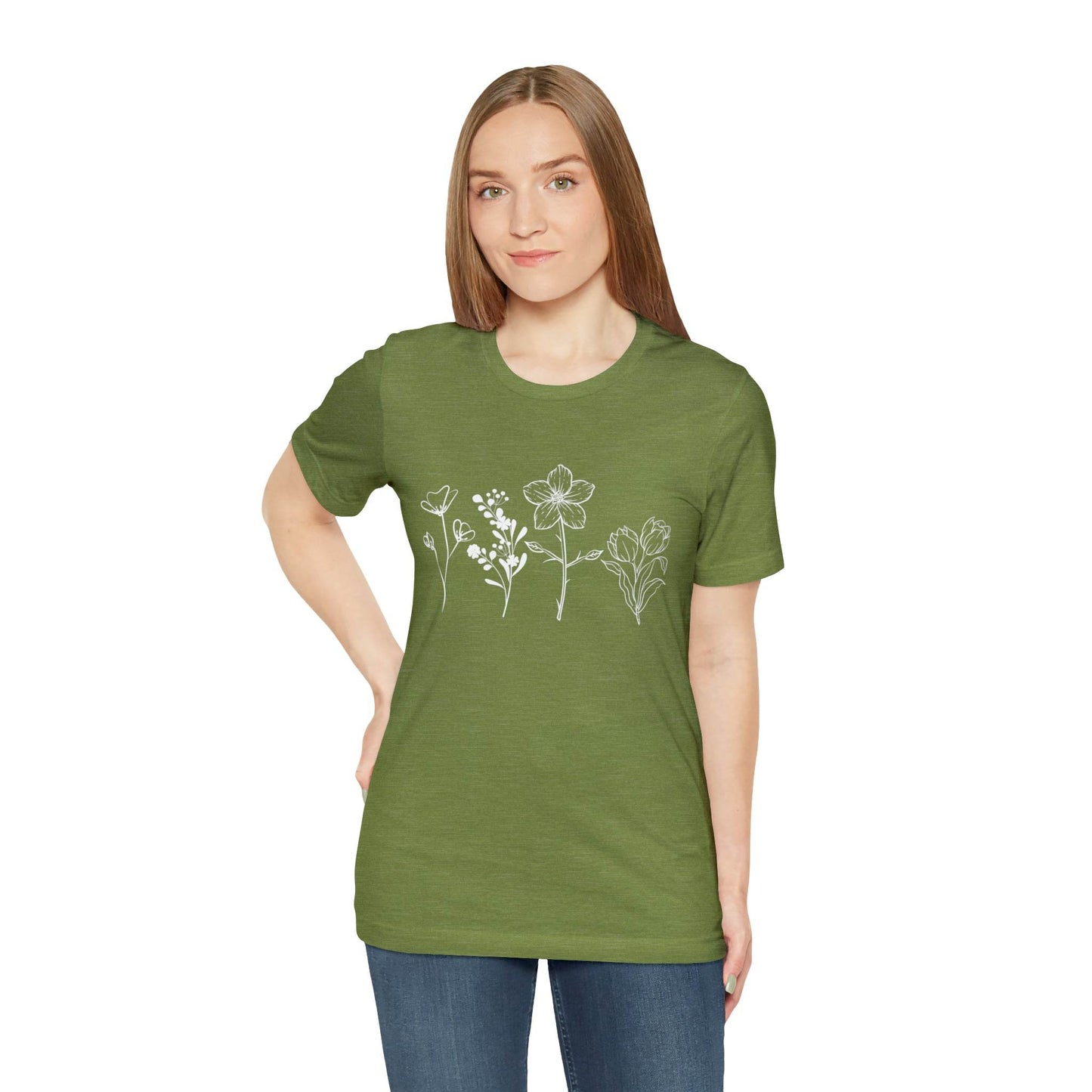Wildflower Tshirt, Wild Flowers Shirt, Floral Tshirt, Flower Shirt, Gift for Women, Ladies Shirts, Best Friend Gift, Plant Mom shirt Garden - Giftsmojo