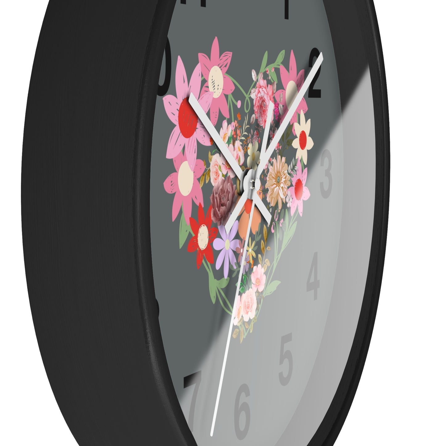 Flower Heart Wall Clock