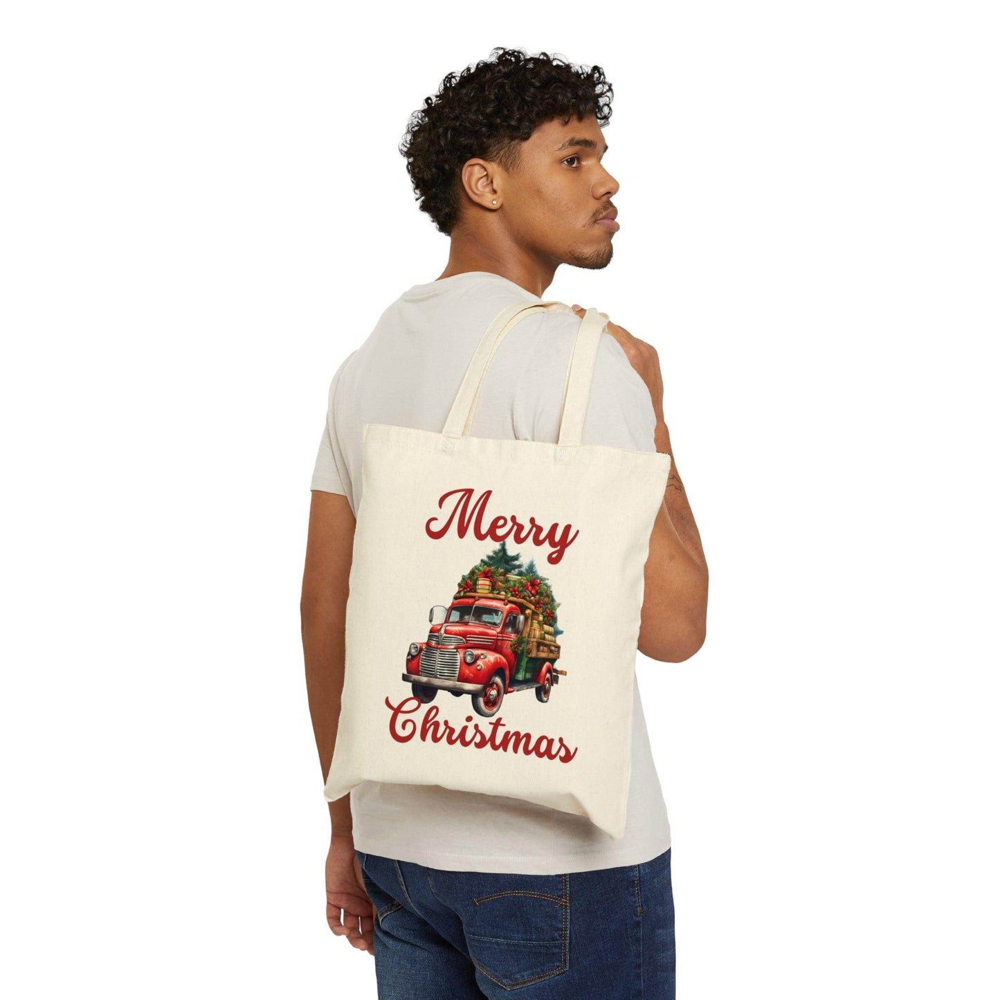 Christmas Tree Truck Bag Christmas Tote Bag Christmas Flower Totes Canvas Tote Bag Shopping Bag Gift For Women Totes Birthday Gift Bag Bridal Gift Tote Bag - Giftsmojo