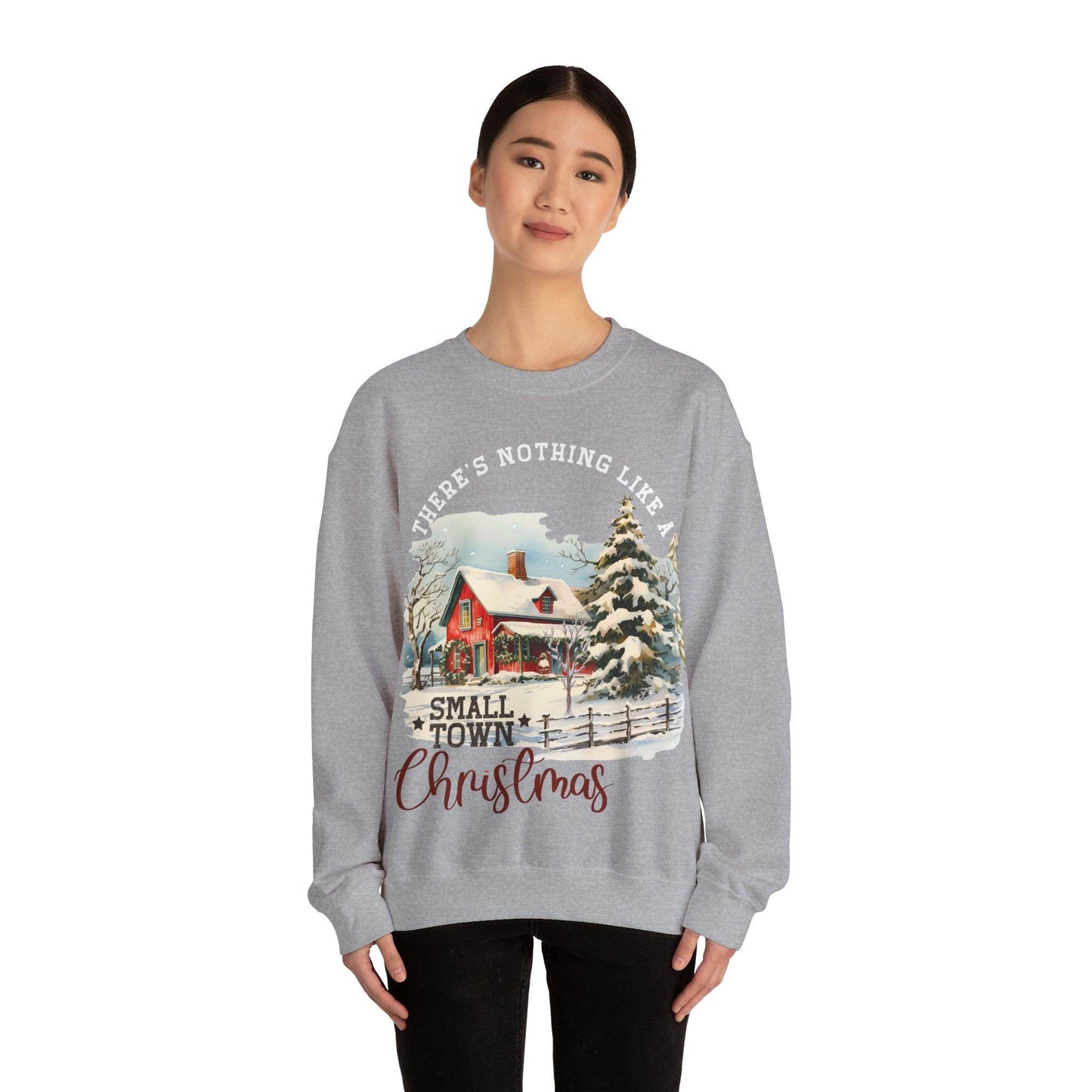There's Nothing Like A Small Town Christmas Sweatshirt Christmas on The Farm Sweatshirt Mooey Christmas Farm Sweatshirt Christmas Sweater Trendy Christmas Shirt Farmers - Giftsmojo