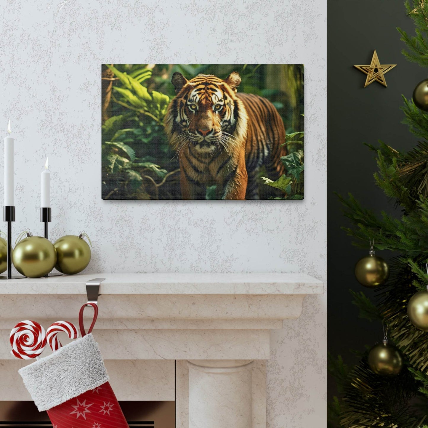 Tiger In Nature Art Canvas Gallery Wraps Tiger Print Large Canvas Art Animal Wall Art minimalist Wall Art Lover Gift - Giftsmojo