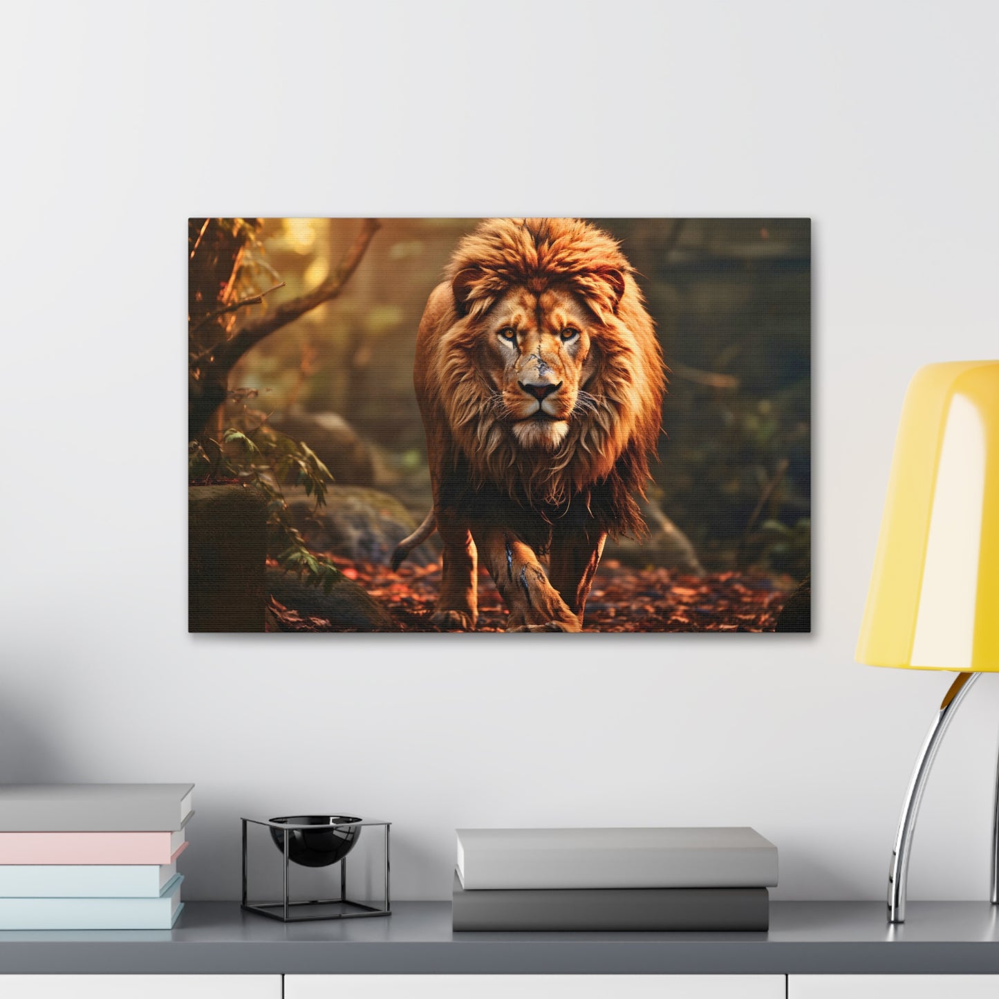 Wounded Lion In Nature Art Canvas Gallery Wraps Lion Print Large Canvas Art Animal Wall Art minimalist Wall Art Lover Gift