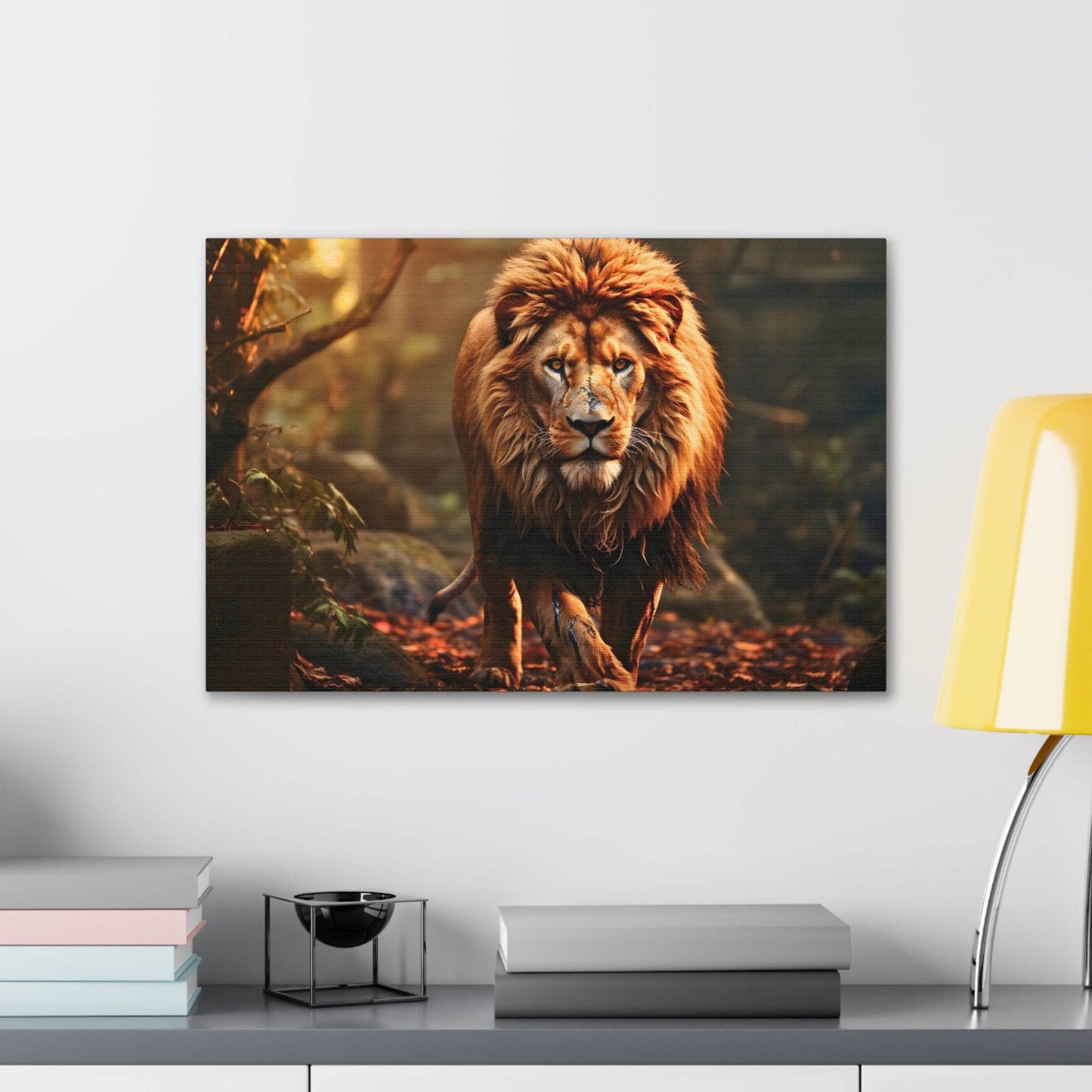Wounded Lion In Nature Art Canvas Gallery Wraps Lion Print Large Canvas Art Animal Wall Art minimalist Wall Art Lover Gift - Giftsmojo
