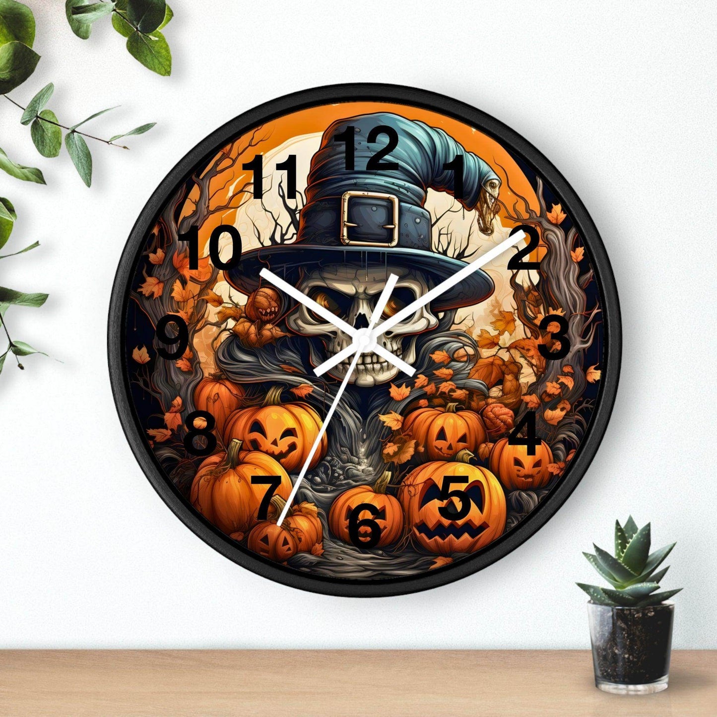 Halloween Ghost Wall Clock Halloween Wall Clocks Home Decor Halloween Clock Fall Clock Halloween Decor - Giftsmojo