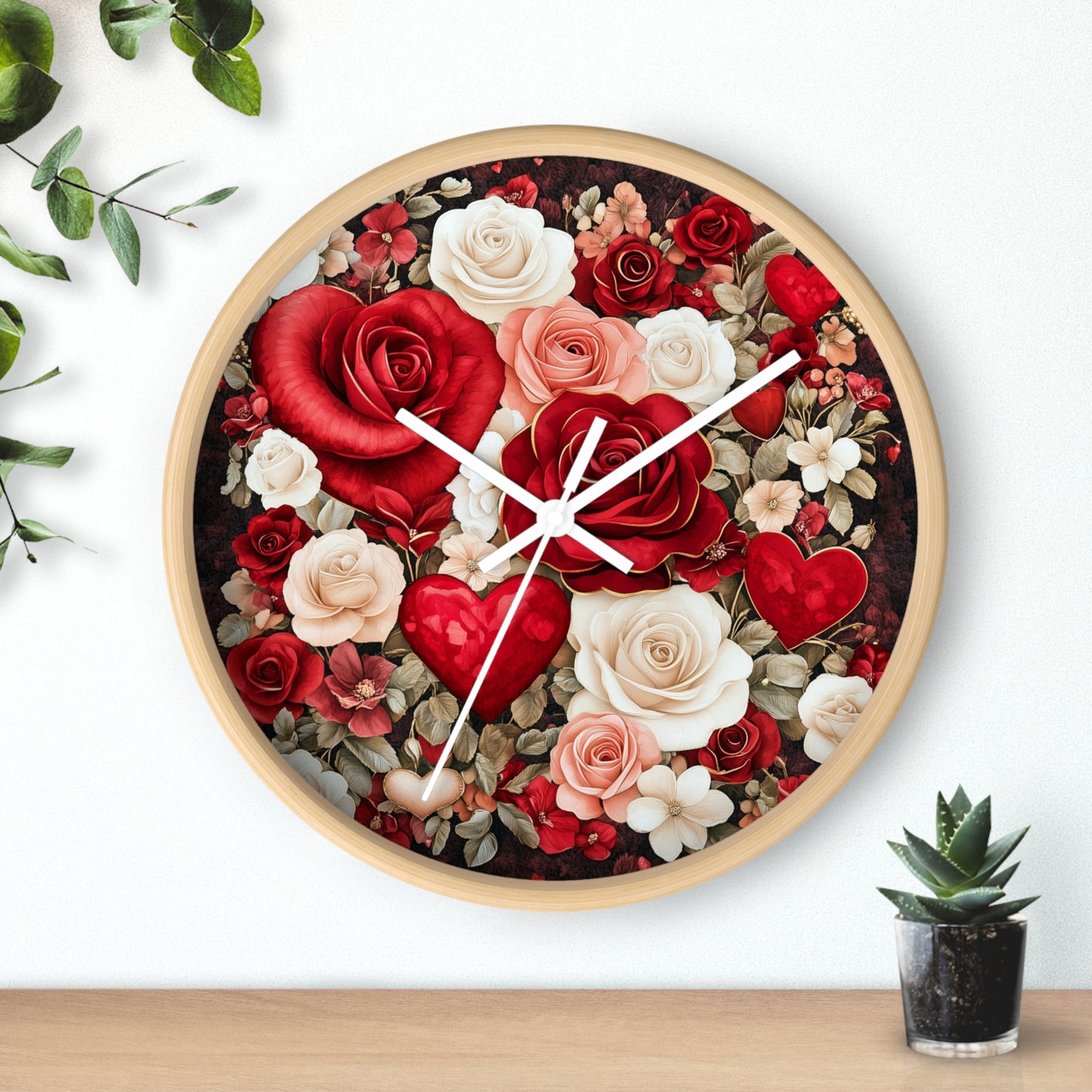 Botanical Home Decor Floral Clock Flower Wall Clock, Nature Lover Gift