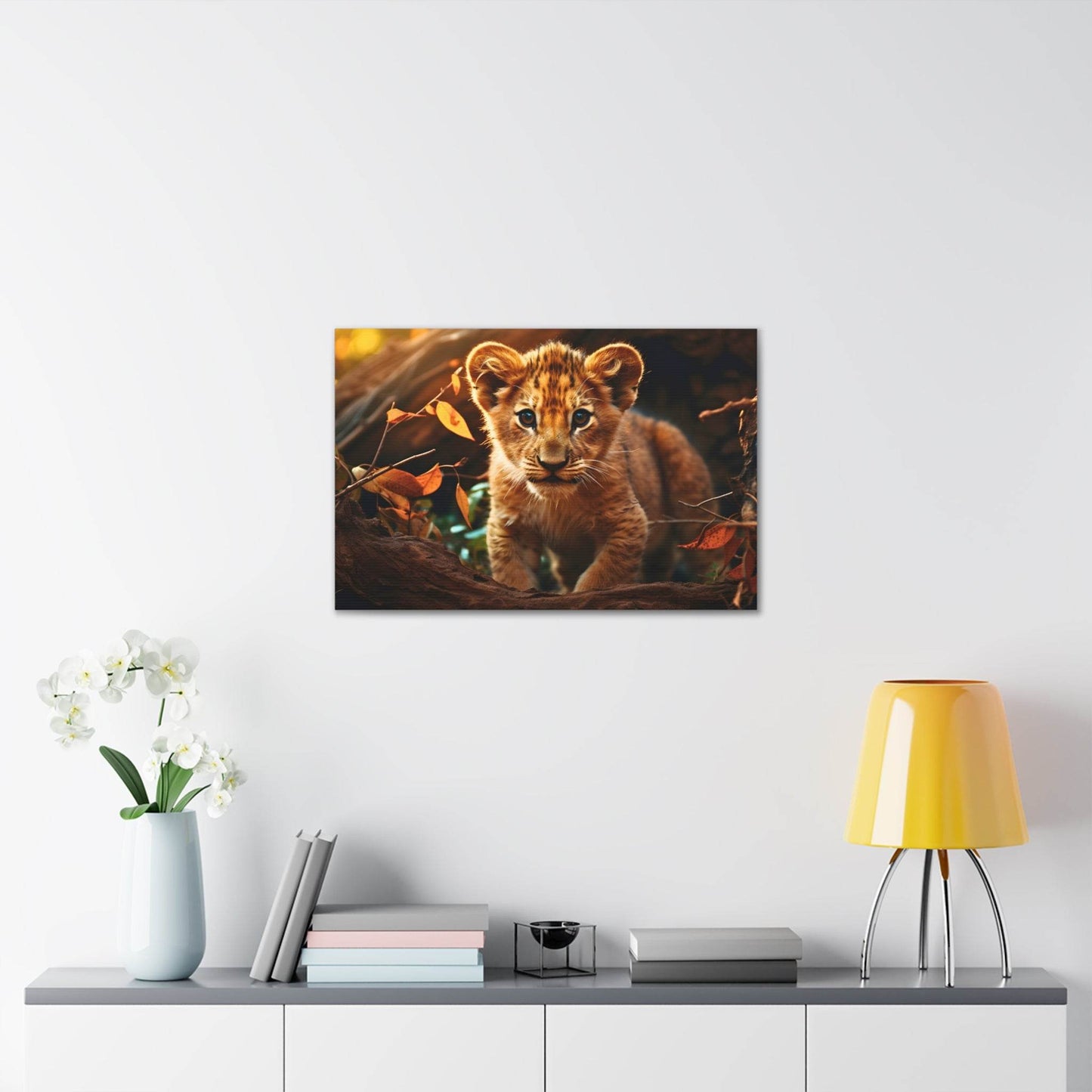 Baby Lion Cub Print Animal Nature Art Safari Nursery Canvas Gallery Wraps Baby Lion Print Large Canvas Art Animal Wall Art Lover Gift - Giftsmojo