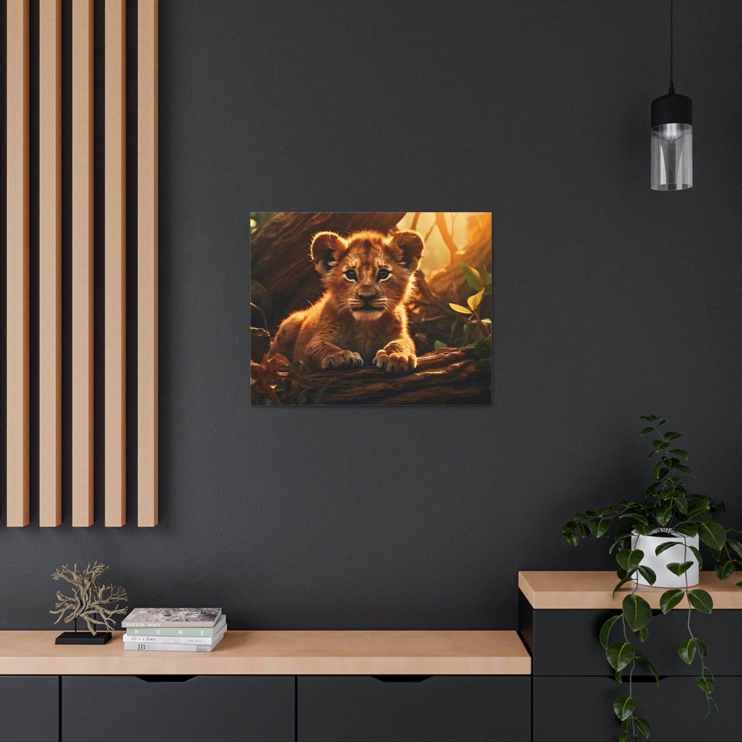 Baby Lion Cub Print Animal Nature Art Safari Nursery Canvas Gallery Wraps Baby Lion Print Large Canvas Art Animal Wall Art Lover Gift - Giftsmojo