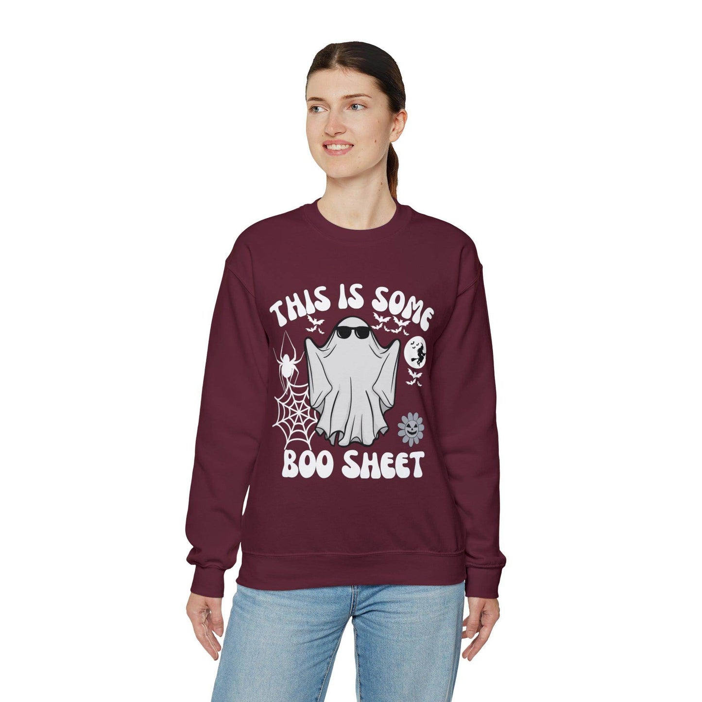 This Is Some Boo Sheet Ghost Sweatshirt Cute Ghost Sweatshirt Boo Ghost Sweatshirt Gift Shirt Funny Halloween Shirt Spooky Season Shirt - Giftsmojo