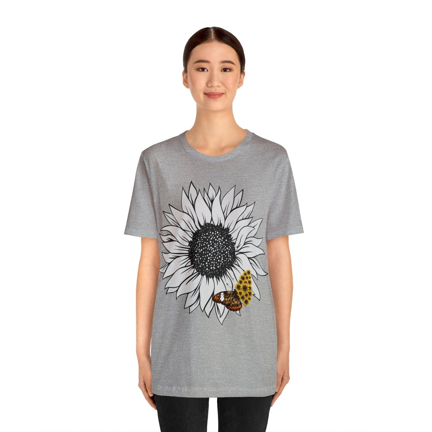 Flower Shirt, Sunflower Shirt, Floral Tee Shirt, Garden Shirt, Womens Fall Summer Shirt Sunshine Tee, Gift for Gardener, Nature love shirt