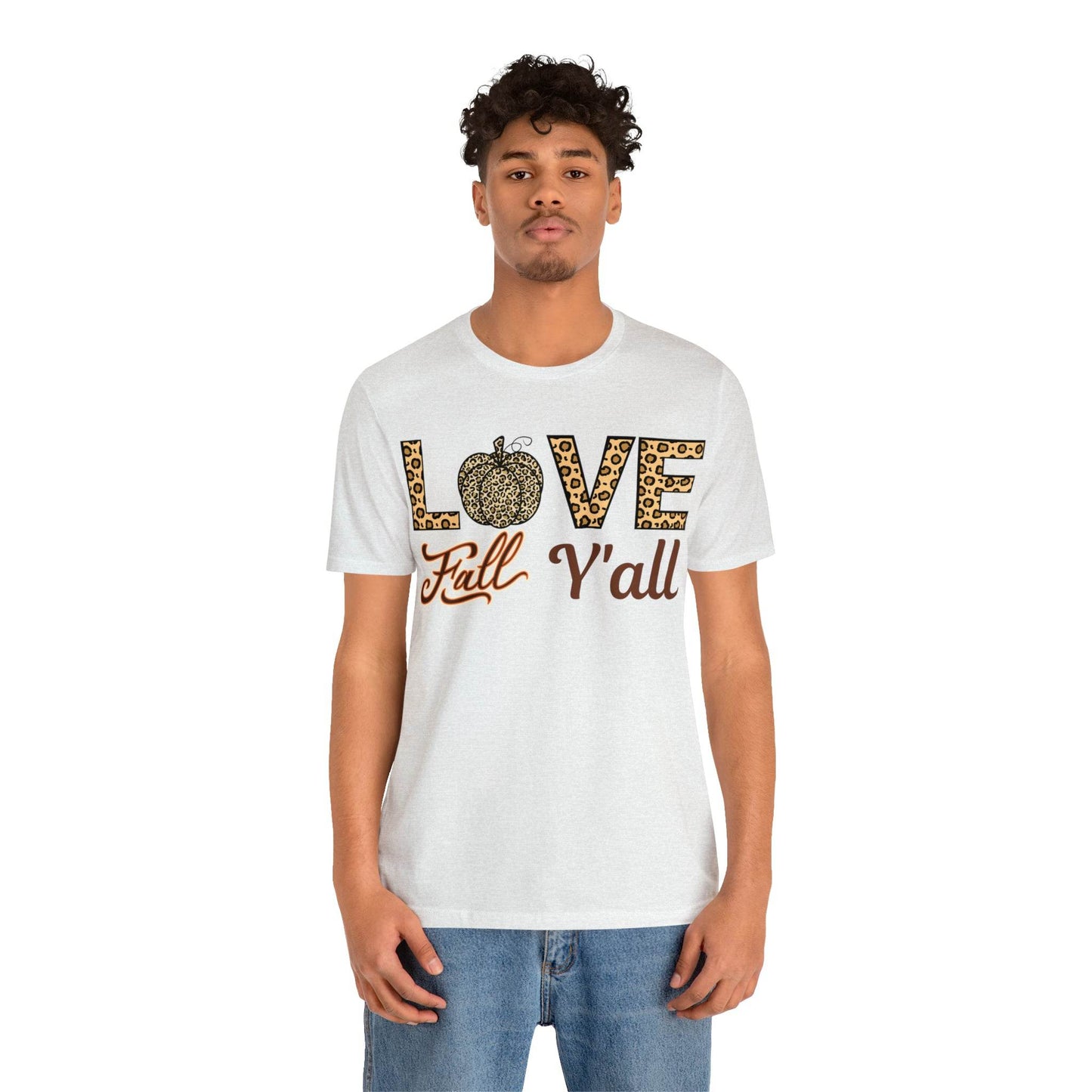 Leopard Print Love Fall Y'all Shirt, Pumpkin Shirt, Fall Shirt for Fall Lovers, Fall Gift - Giftsmojo