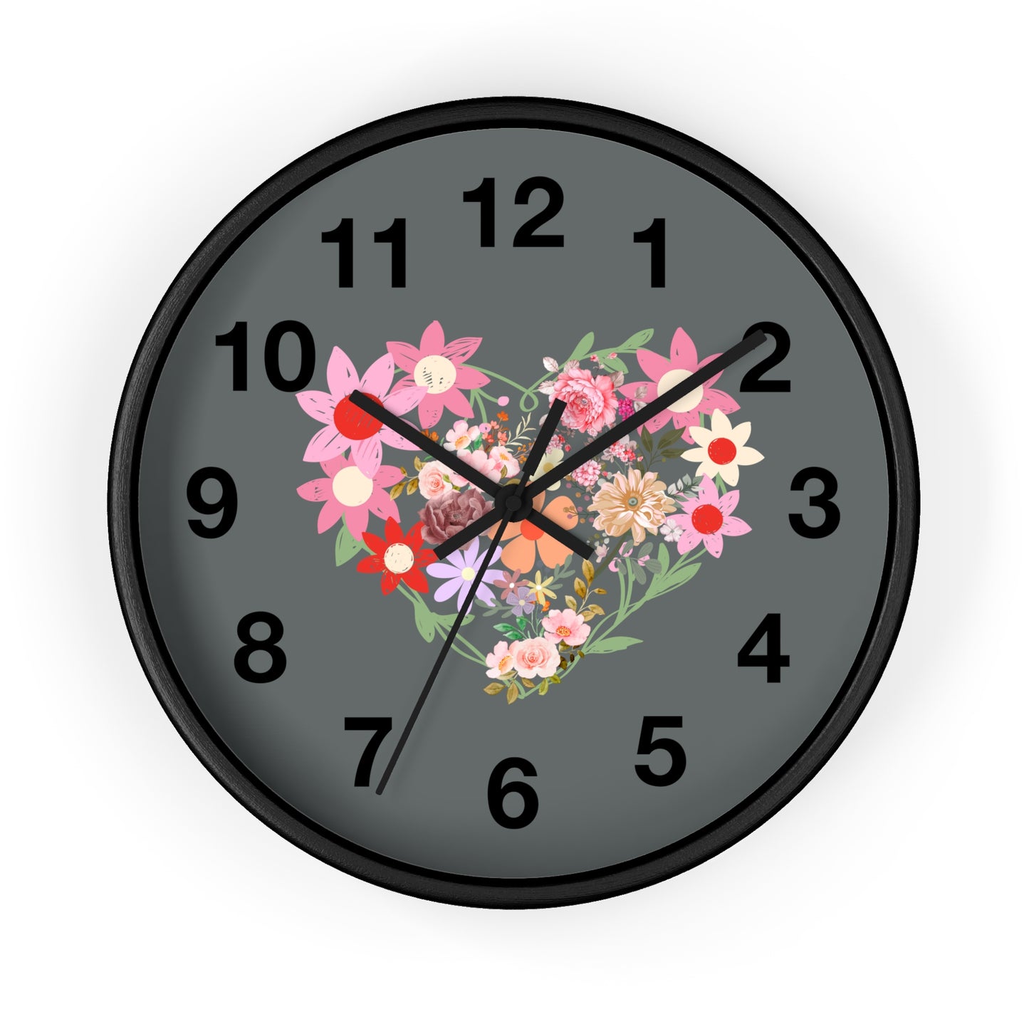 Flower Heart Wall Clock