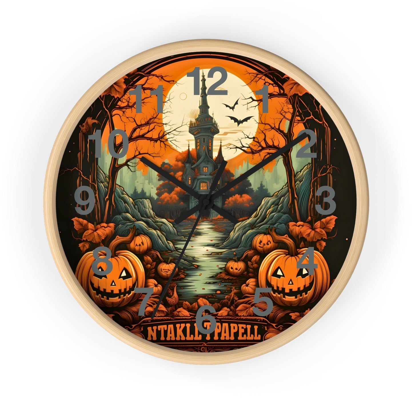 Happy HALLOTHANKSMAS Clock Halloween Ghost Wall Clock Halloween Wall Clocks Halloween Clock Fall Clock Halloween Decor
