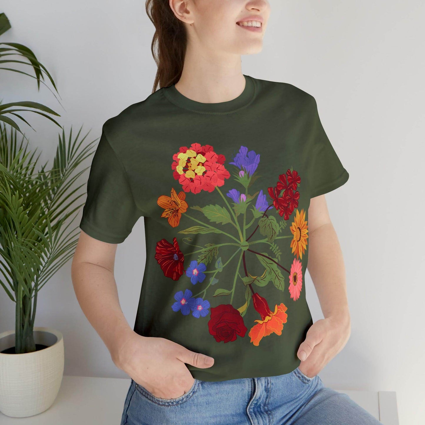 Wildflower Tshirt, Flower Shirt, Types of Flowers Shirt, Floral Tshirt, Gift for Women, Ladies Shirts Best Friend Gift, Plant Mom Nature Tee - Giftsmojo