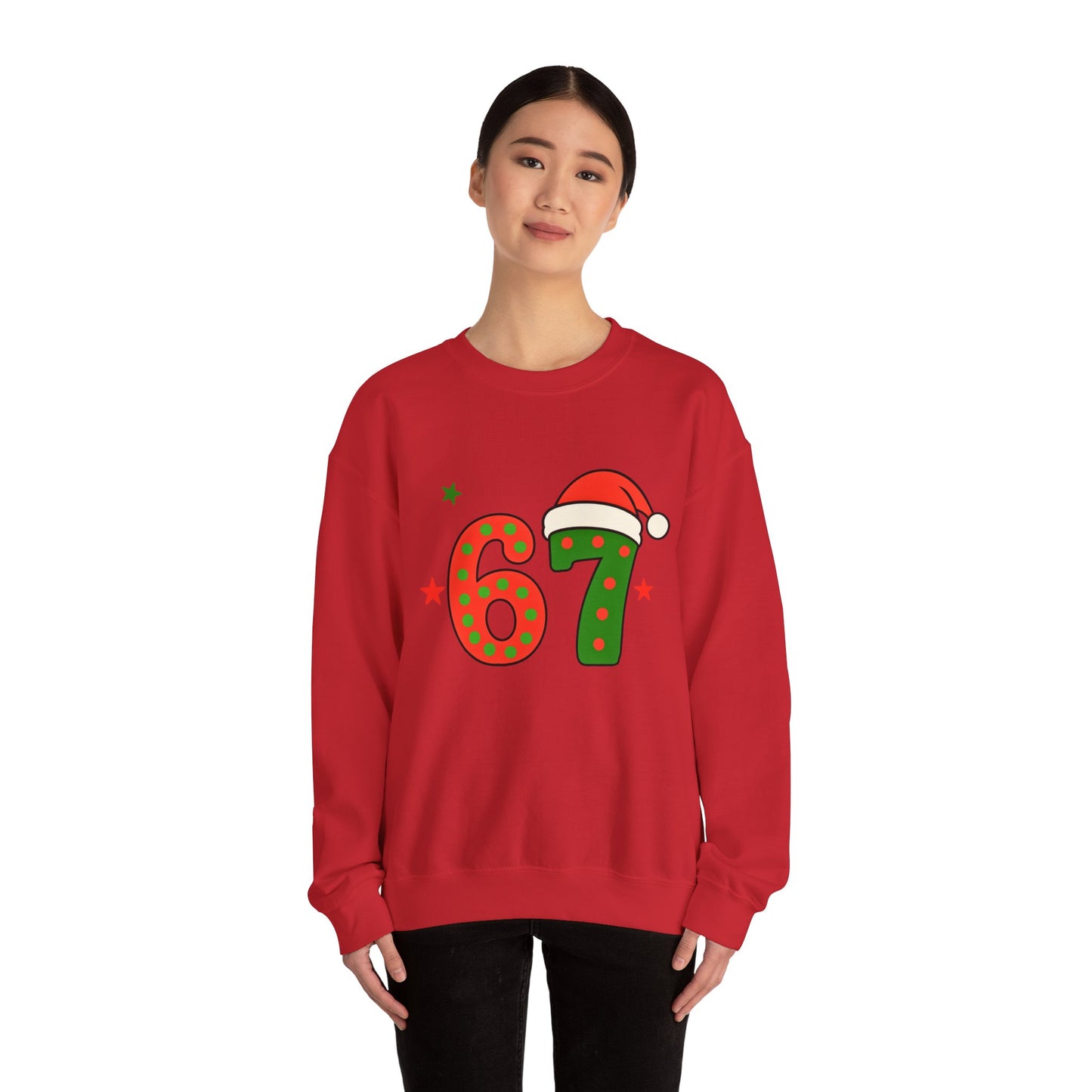 Funny Six Seven Santa Hat Sweatshirt