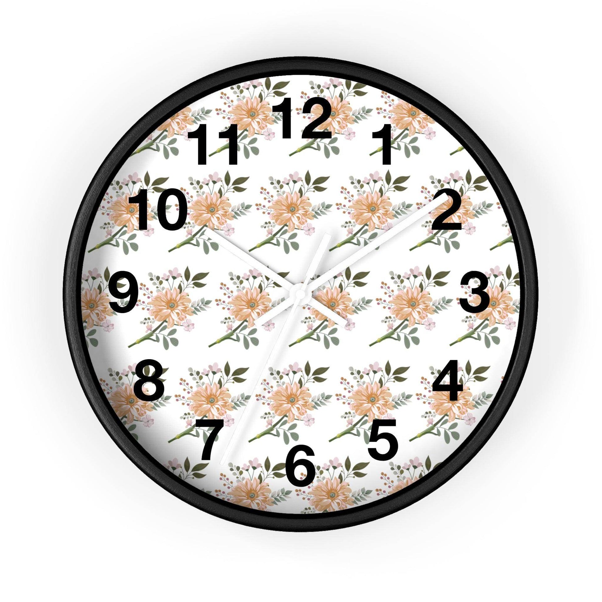 Flower wall clock, Wall clock. Floral Wall Clock, Home decor gift, House Warming gift, unique Gift, Mom gift - Giftsmojo