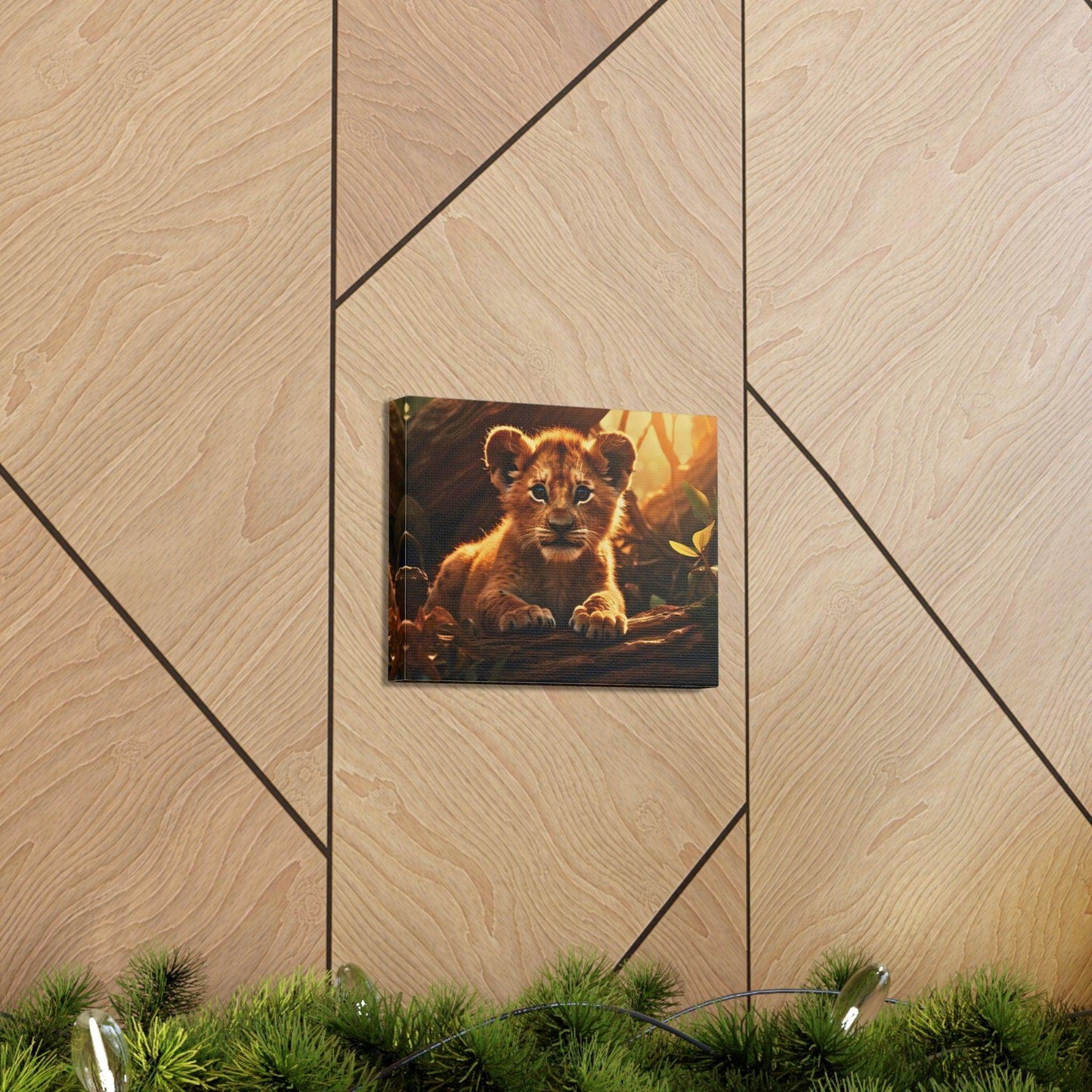 Baby Lion Cub Print Animal Nature Art Safari Nursery Canvas Gallery Wraps Baby Lion Print Large Canvas Art Animal Wall Art Lover Gift - Giftsmojo