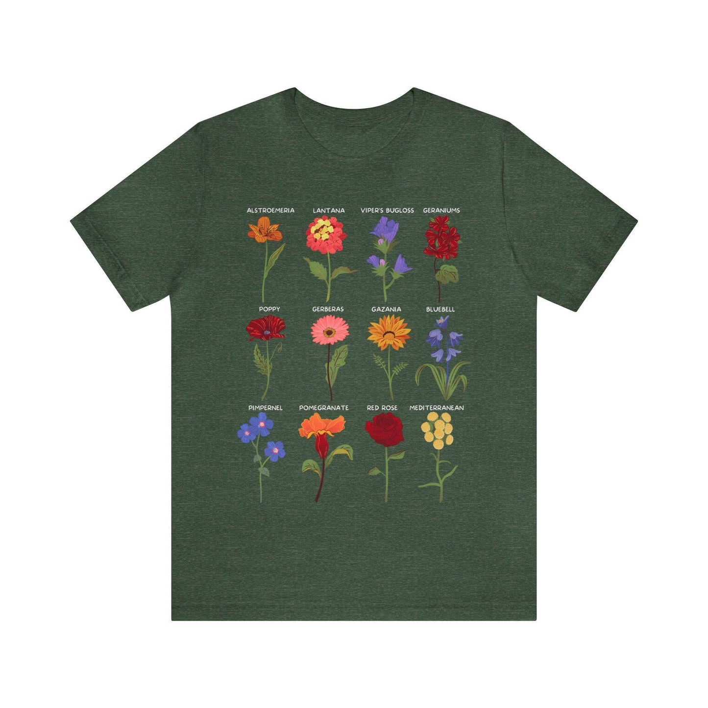 Wildflower Tshirt, Flower Shirt, Types of Flowers Shirt, Floral Tshirt, Gift for Women, Ladies Shirts Best Friend Gift, Plant Mom Nature Tee - Giftsmojo