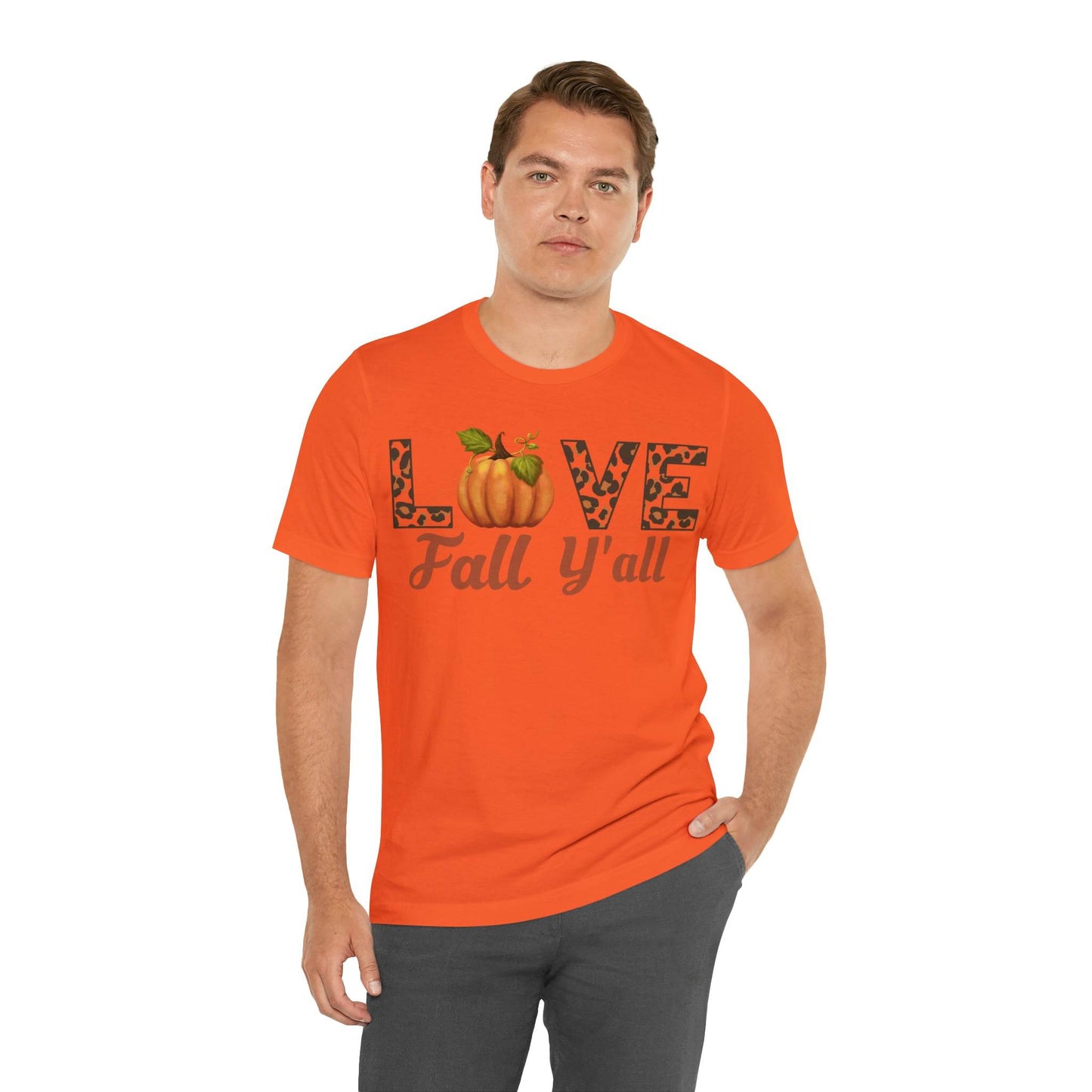 Leopard Print Love Fall Y'all Shirt, Pumpkin Shirt, Fall Shirt for Fall Lover, Fall gift - Giftsmojo