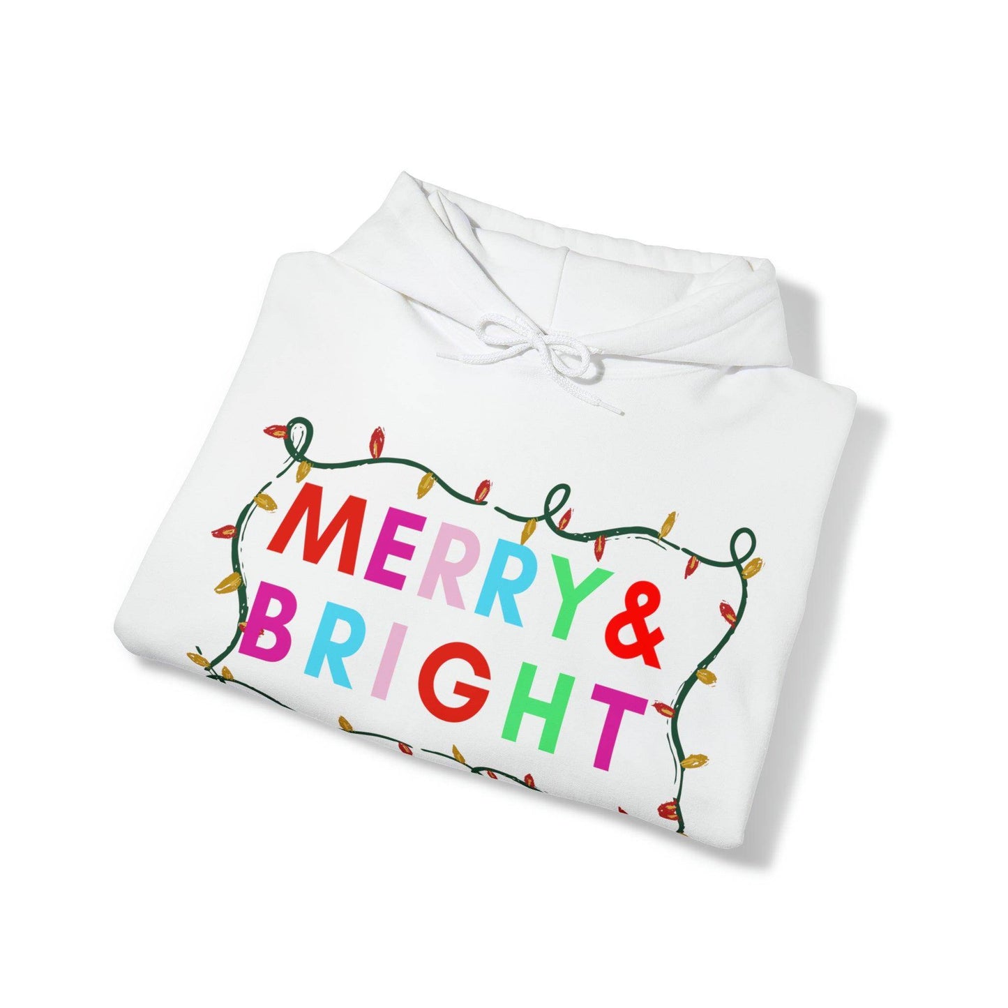 Merry and Bright Christmas Sweatshirt Merry and Bright Hooded Sweatshirt Christmas Sweater Christmas Pullover Christmas Shirt - Giftsmojo