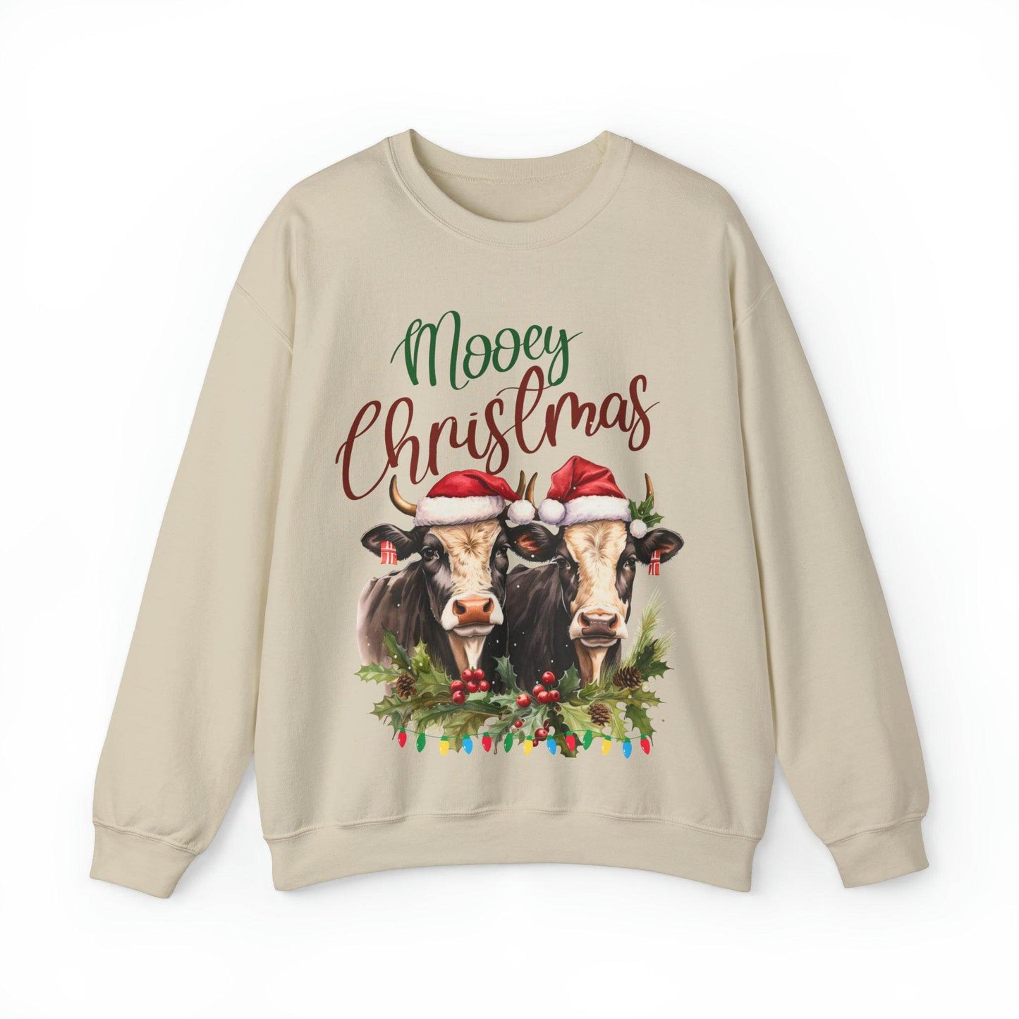 Farm Christmas Sweatshirt Christmas on The Farm Sweatshirt Mooey Christmas Sweatshirt - Giftsmojo