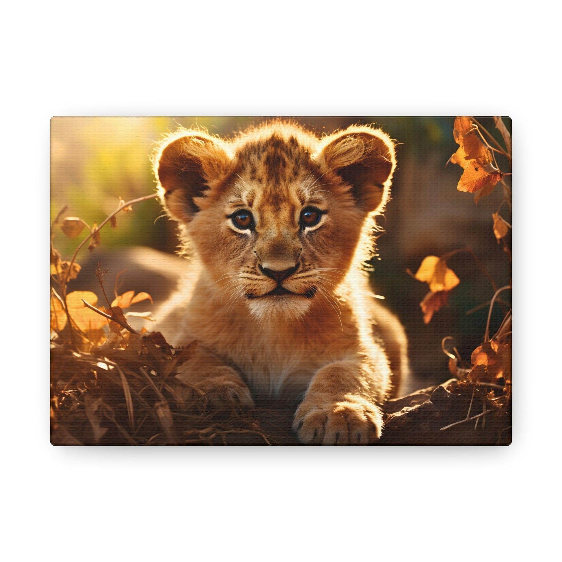 Baby Lion Cub Print Animal Nature Art Safari Nursery Canvas Gallery Wraps Baby Lion Print Large Canvas Art Animal Wall Art Lover Gift - Giftsmojo