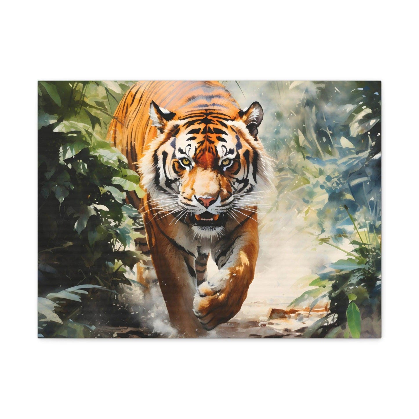 Watercolor Tiger In Nature Art Canvas Gallery Wraps Tiger Print Large Canvas Art Animal Wall Art minimalist Wall Art Lover Gift - Giftsmojo