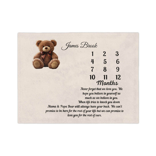 Unlocking Cherished Memories: The Power of a Personalized Teddy Bear Milestone Blanket - Giftsmojo