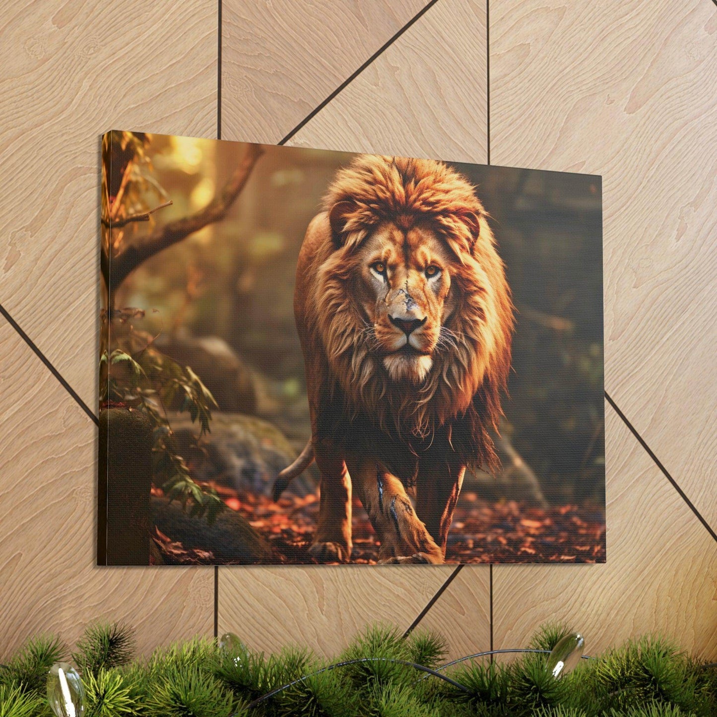Wounded Lion In Nature Art Canvas Gallery Wraps Lion Print Large Canvas Art Animal Wall Art minimalist Wall Art Lover Gift - Giftsmojo