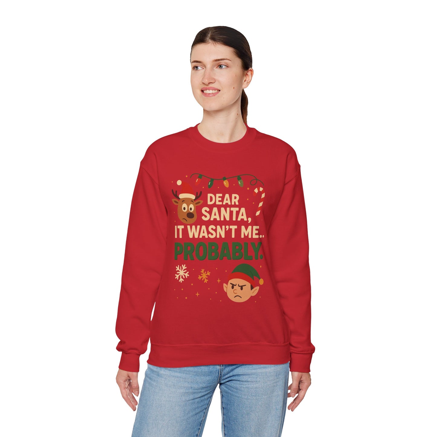 Funny Holiday Unisex Sweatshirt - 'Dear Santa It Wasn't Me' Design