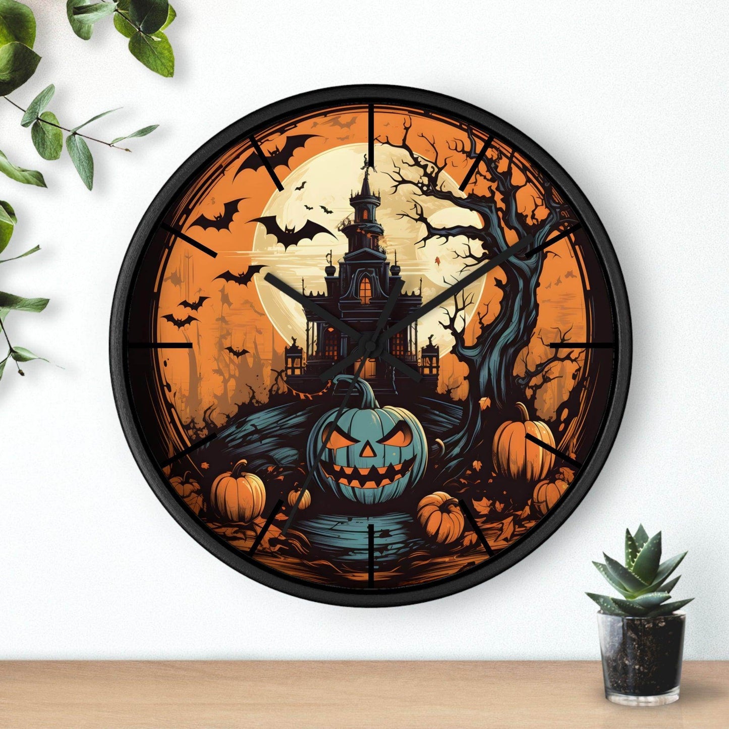 Halloween Ghost Wall Clock Halloween Wall Clocks Halloween Clock Fall Clock Halloween Decor - Giftsmojo