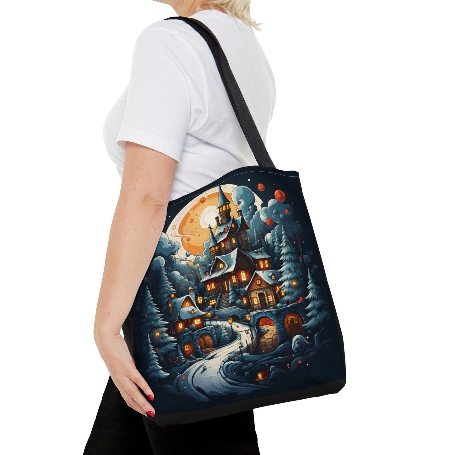 Christmas Bag Cute Christmas Bag - Aesthetic Bag, Christmas Village Bag, Mom Bag Canvas Bag Christmas Tote Bag Gift