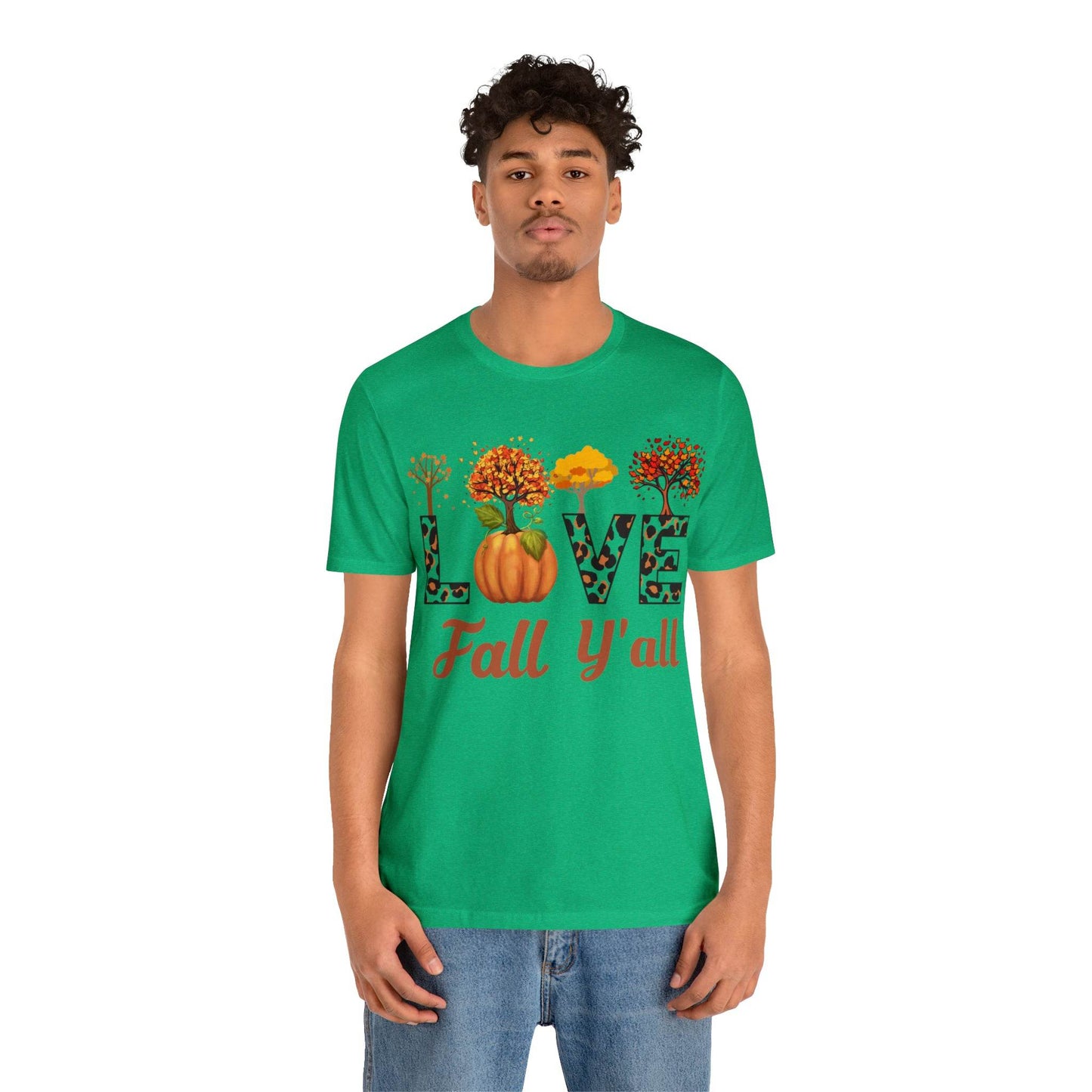 Leopard Print Love Fall Y'all, Fall shirt, Fall lover gift, Nature lover gift. - Giftsmojo