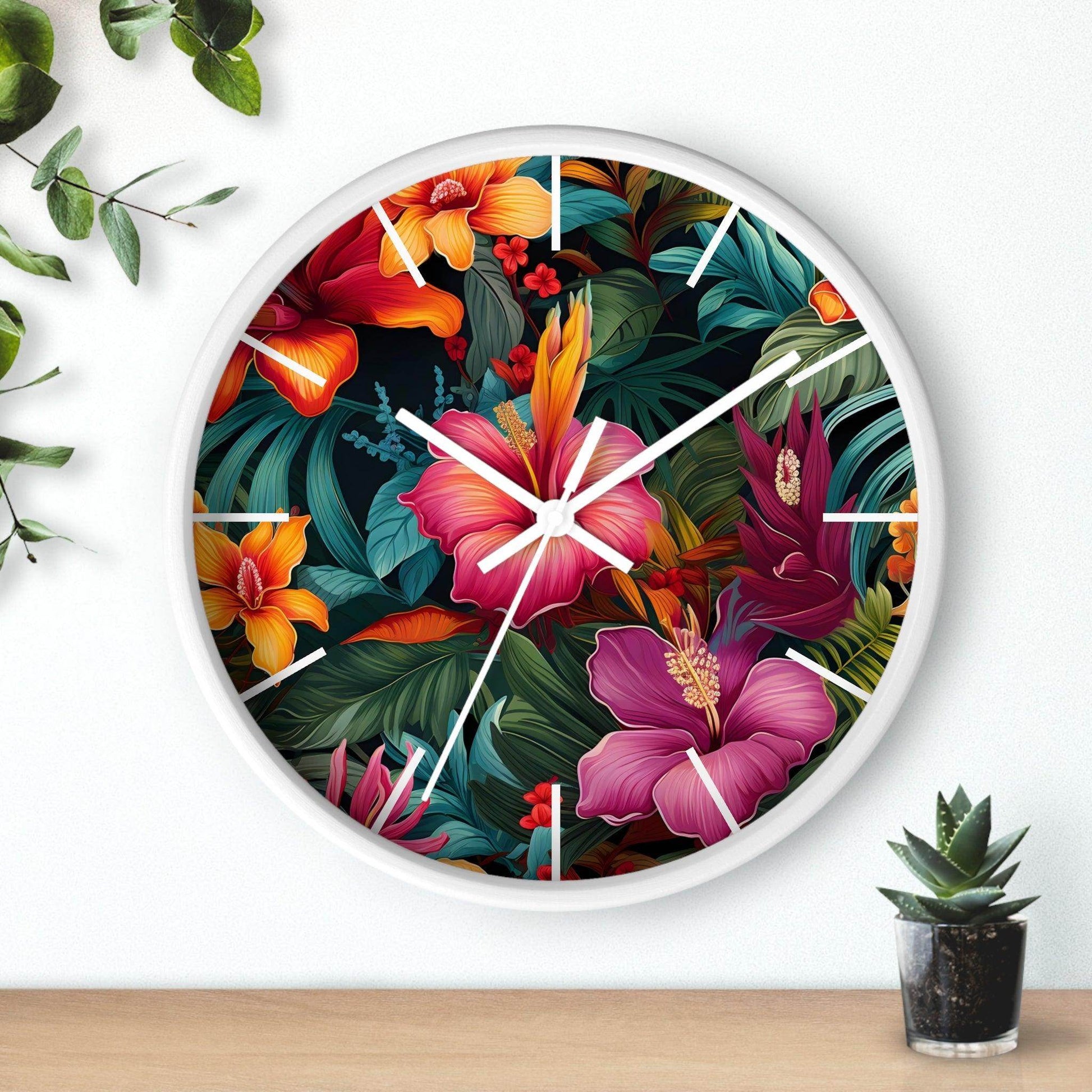 Wild Flower Wall Clock Flower Wall Clocks Home Clock Spring Clock Floral Clock Home Decor - Giftsmojo