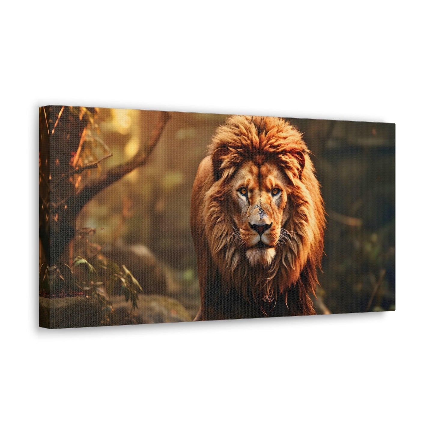 Wounded Lion In Nature Art Canvas Gallery Wraps Lion Print Large Canvas Art Animal Wall Art minimalist Wall Art Lover Gift