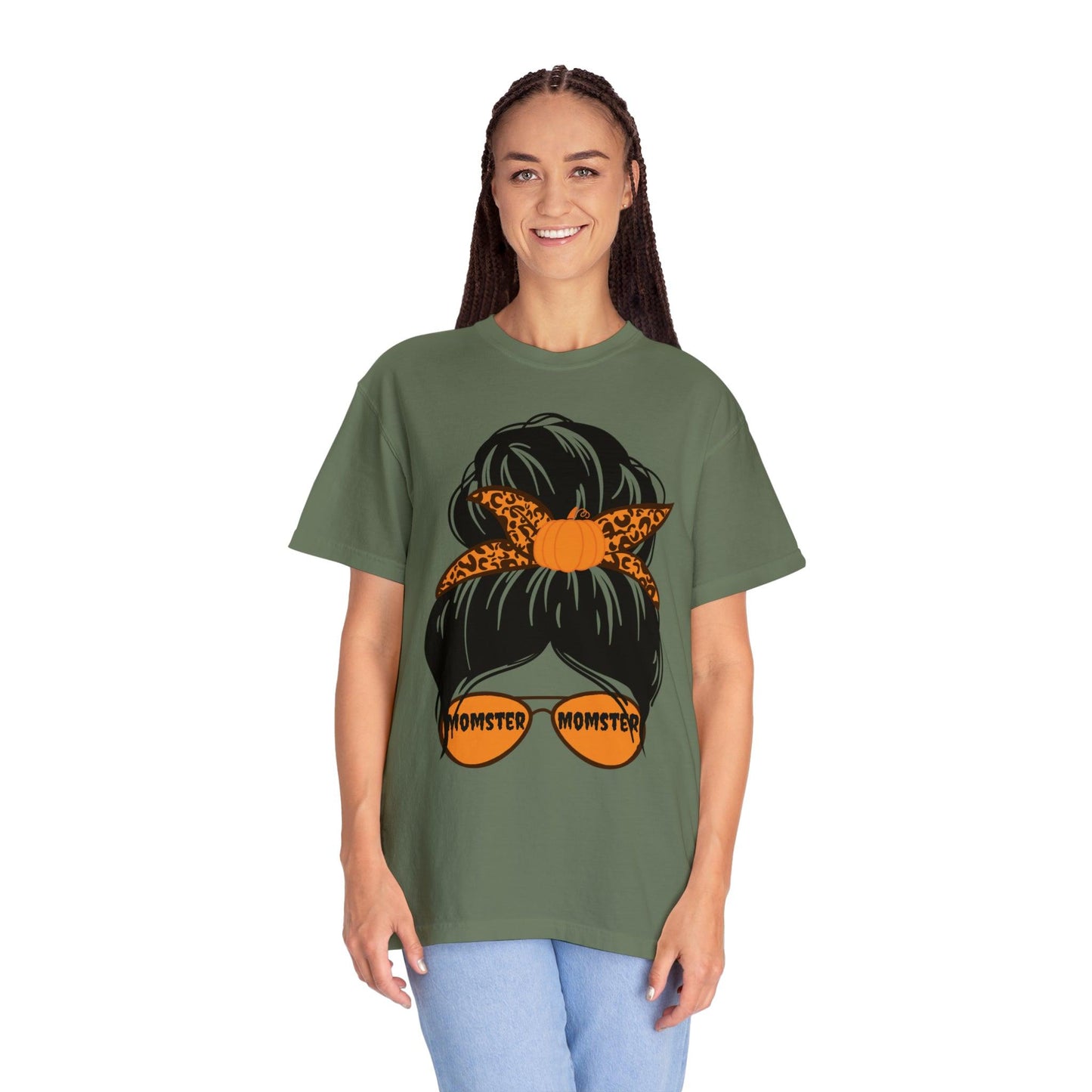 Leopard Print Retro Halloween Tshirt, Momster Shirt, Vintage Shirt Halloween Shirt Comfort color - Giftsmojo