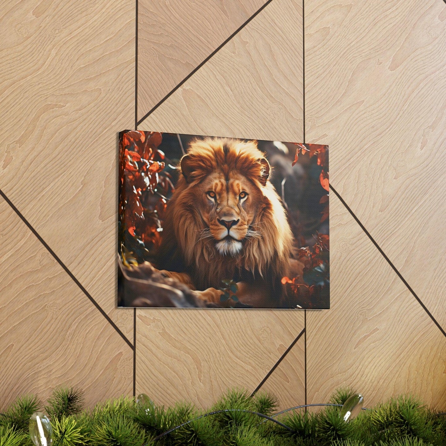 Lion In Nature Art Canvas Gallery Wraps Lion Print Large Canvas Art Animal Wall Art minimalist Wall Art Lover Gift