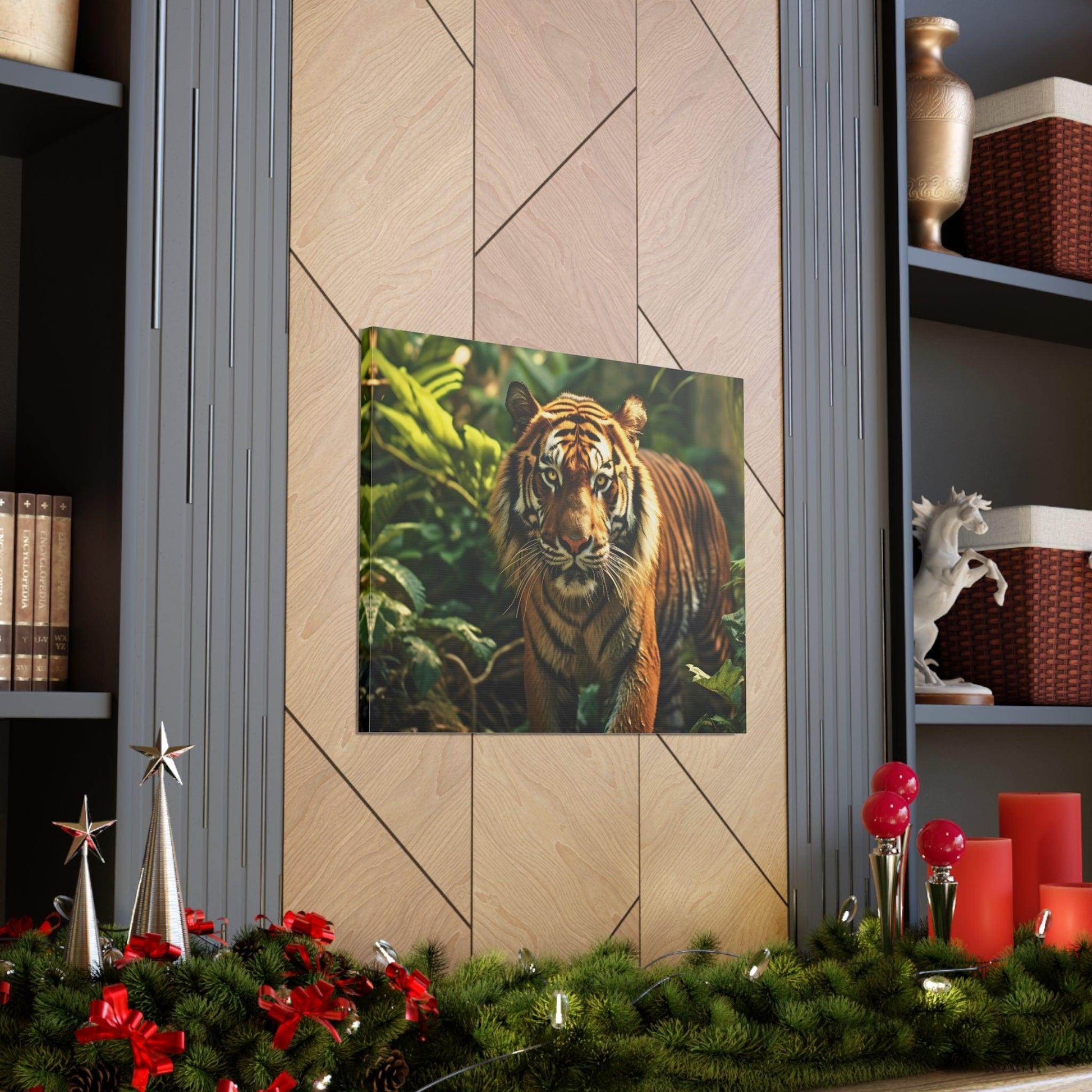 Tiger In Nature Art Canvas Gallery Wraps Tiger Print Large Canvas Art Animal Wall Art minimalist Wall Art Lover Gift - Giftsmojo