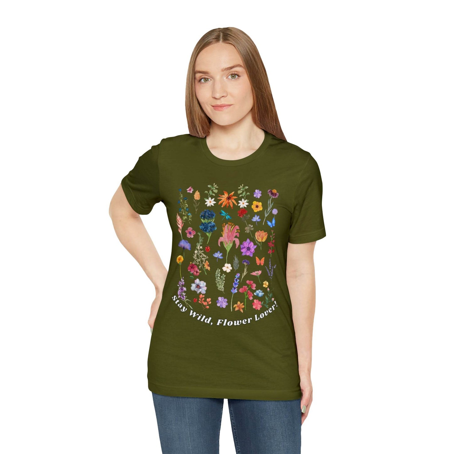 Wildflower Tshirt Flowers Shirt Floral Tshirt Flower Shirt Gift for Women - Ladies Shirts Best Friend Gift, Plant Mom Stay Wild flower lover - Giftsmojo