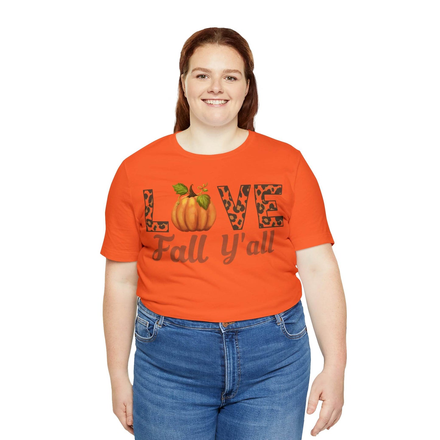 Leopard Print Love Fall Y'all Shirt, Pumpkin Shirt, Fall Shirt for Fall Lover, Fall gift - Giftsmojo
