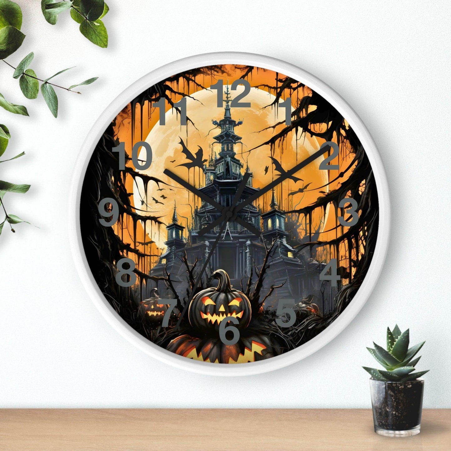 Halloween Ghost Wall Clock Halloween Wall Clocks Halloween Clock Fall Clock Halloween Decor - Giftsmojo