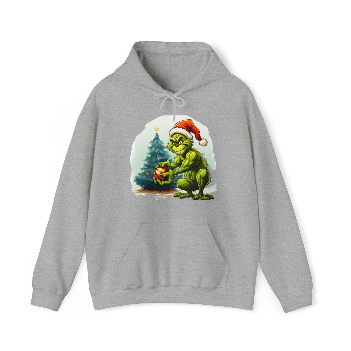 Grinch Christmas Sweatshirt Grinch Hooded Sweatshirt Christmas Sweater Truck Pullover Christmas Tree Sweat Pine Tree Pullover Grinch With a Mug - Giftsmojo