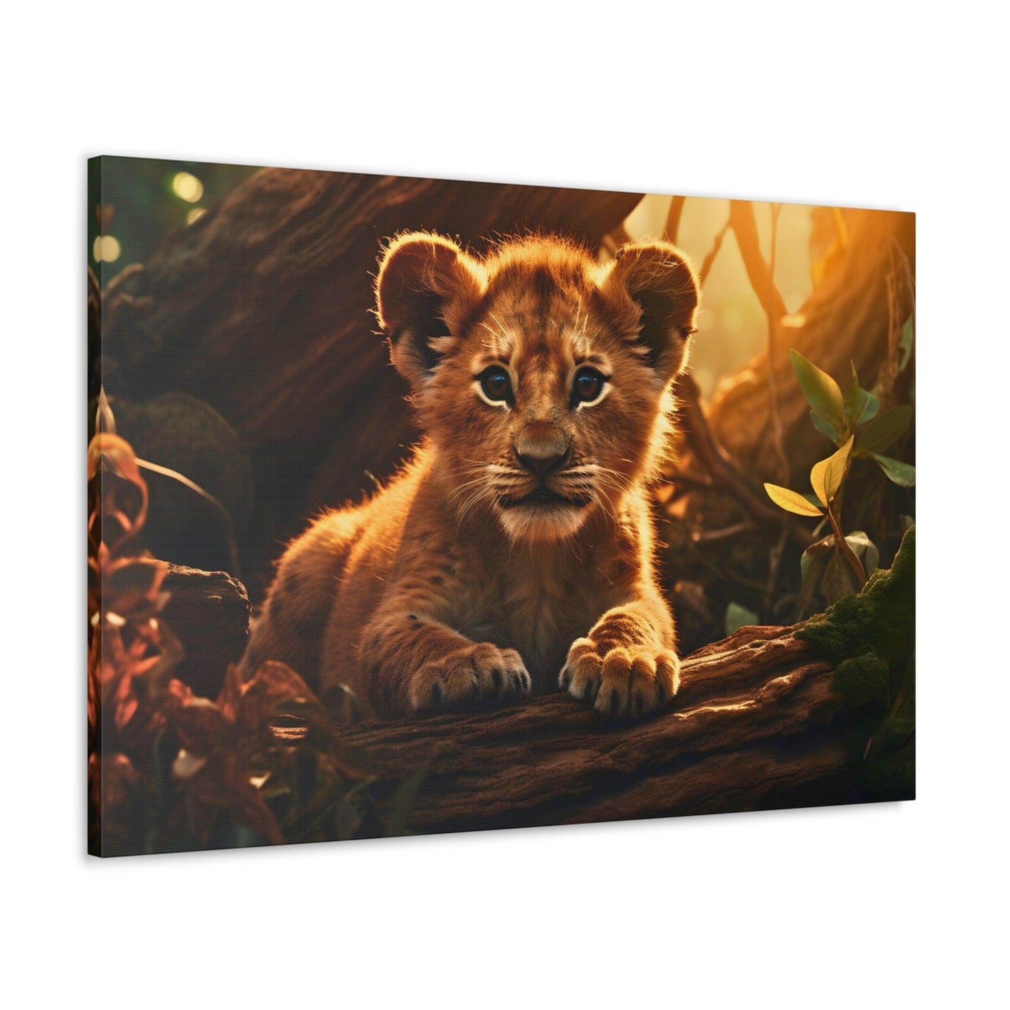 Baby Lion Cub Print Animal Nature Art Safari Nursery Canvas Gallery Wraps Baby Lion Print Large Canvas Art Animal Wall Art Lover Gift - Giftsmojo