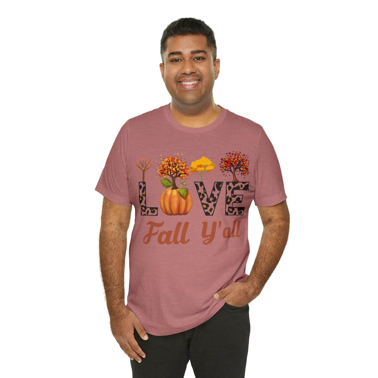 Leopard Print Love Fall Y'all, Fall shirt, Fall lover gift, Nature lover gift. - Giftsmojo