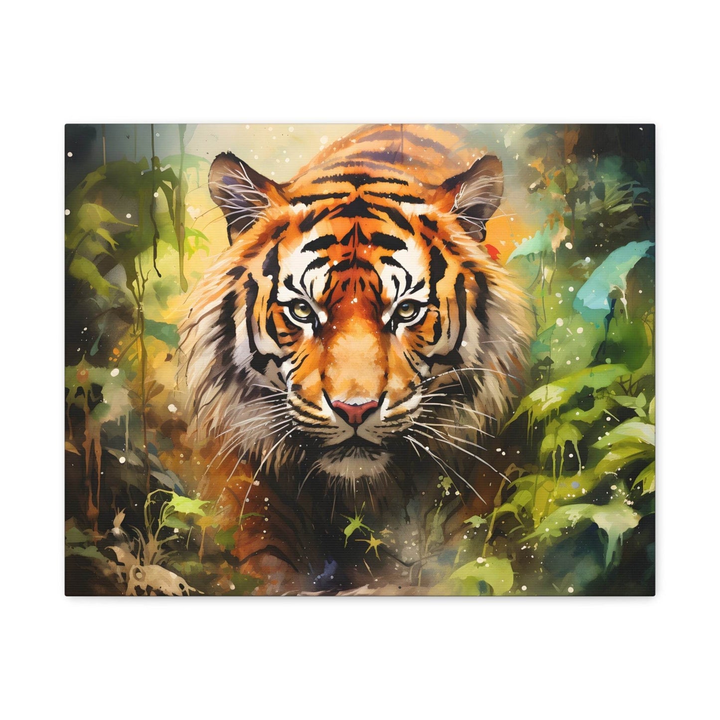 Watercolor Tiger In Nature Art Canvas Gallery Wraps Tiger Print Large Canvas Art Animal Wall Art minimalist Wall Art Lover Gift - Giftsmojo