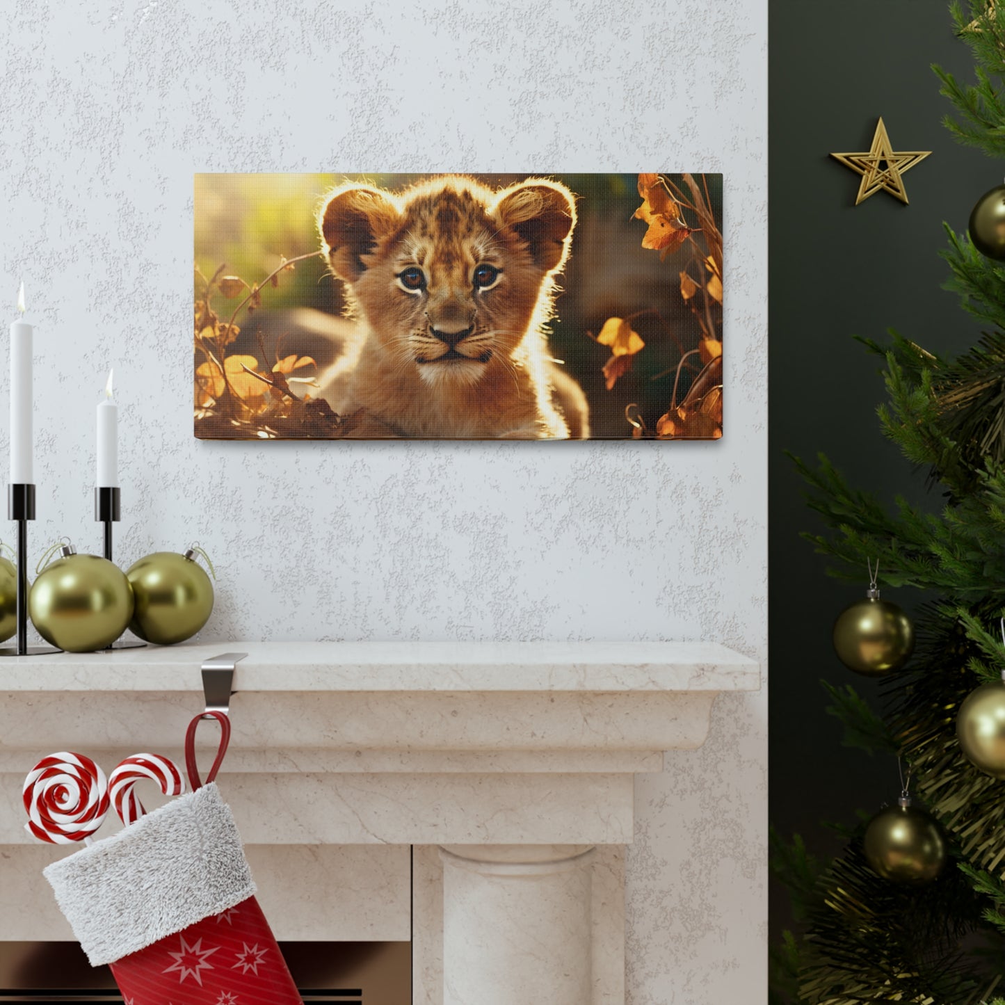 Baby Lion Cub Print Animal Nature Art Safari Nursery Canvas Gallery Wraps Baby Lion Print Large Canvas Art Animal Wall Art Lover Gift