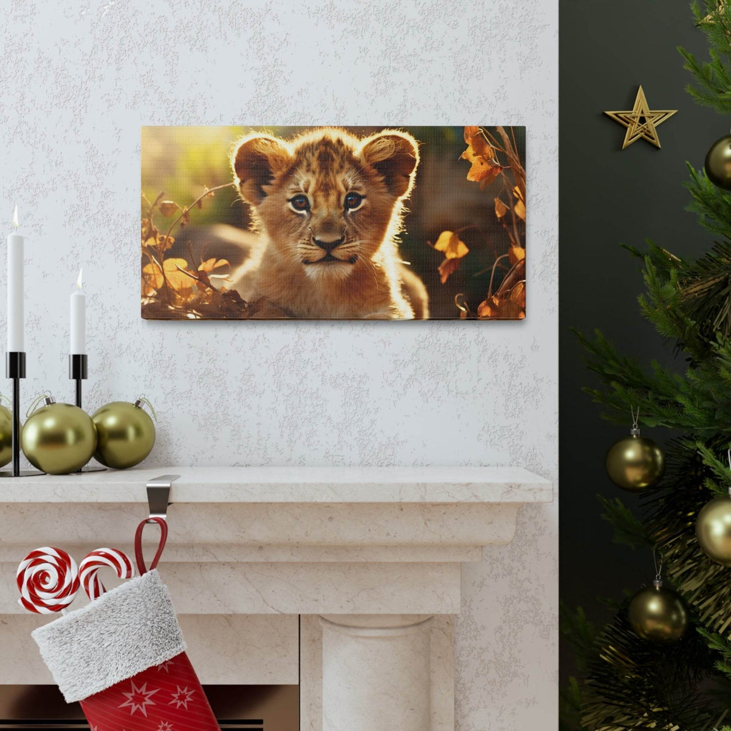 Baby Lion Cub Print Animal Nature Art Safari Nursery Canvas Gallery Wraps Baby Lion Print Large Canvas Art Animal Wall Art Lover Gift - Giftsmojo