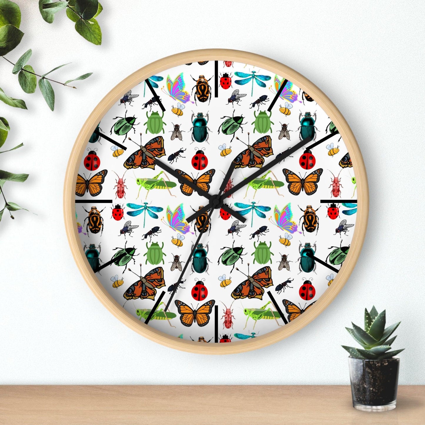 Bug Wall Clock Wall Clock Insects Wall Clock Home Decor Gift House Warming Gift - Unique Gift Farmhouse Clocks For Wall Living Room Bedroom