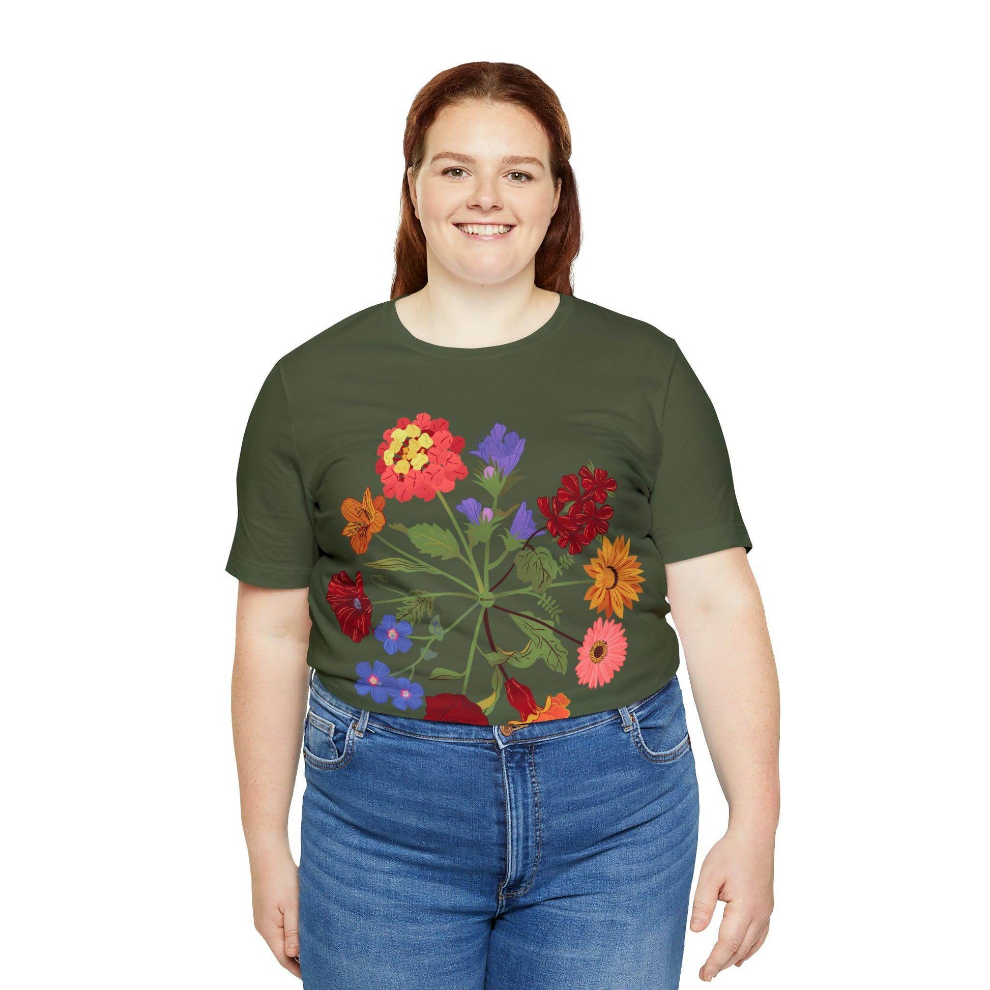 Wildflower Tshirt, Flower Shirt, Types of Flowers Shirt, Floral Tshirt, Gift for Women, Ladies Shirts Best Friend Gift, Plant Mom Nature Tee - Giftsmojo