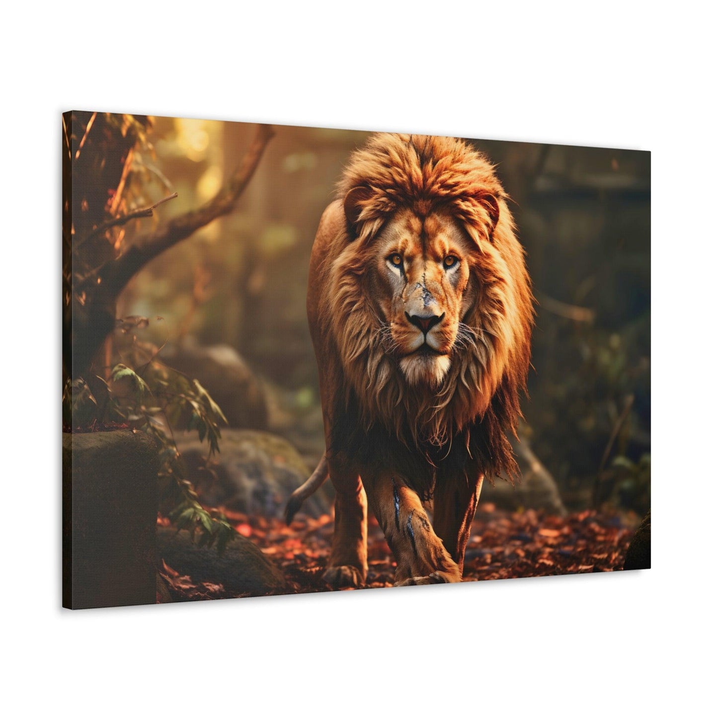 Wounded Lion In Nature Art Canvas Gallery Wraps Lion Print Large Canvas Art Animal Wall Art minimalist Wall Art Lover Gift